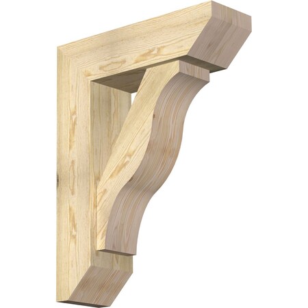 Ekena Millwork Funston Slat Rough Sawn Bracket w/ Offset Brace, Douglas Fir, 8"W x 26"D x 34"H BKT0806X26X34FST06RDF